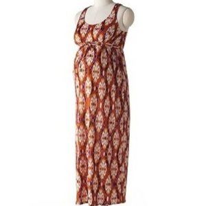 Oh Baby Motherhood Women's Maternity Maxi Dress Size S Brown Sleeveless